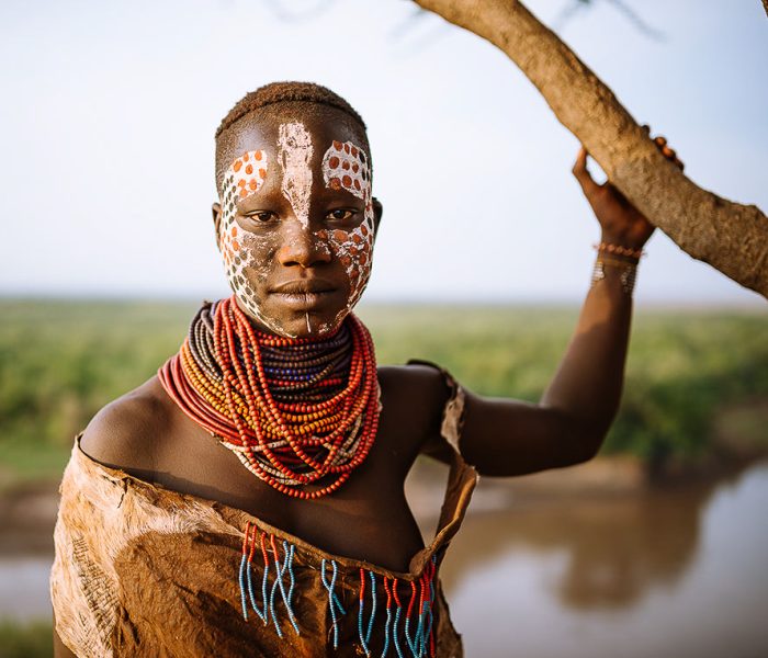 Portrait of Barge, Kara Tribe, Korcho Village, Omo Valley, Ethiopia